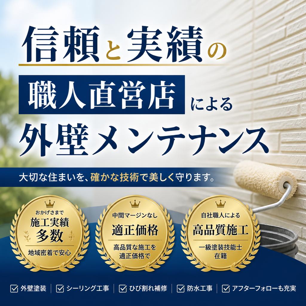信頼と実績の職人直営店による外壁メンテナンス
