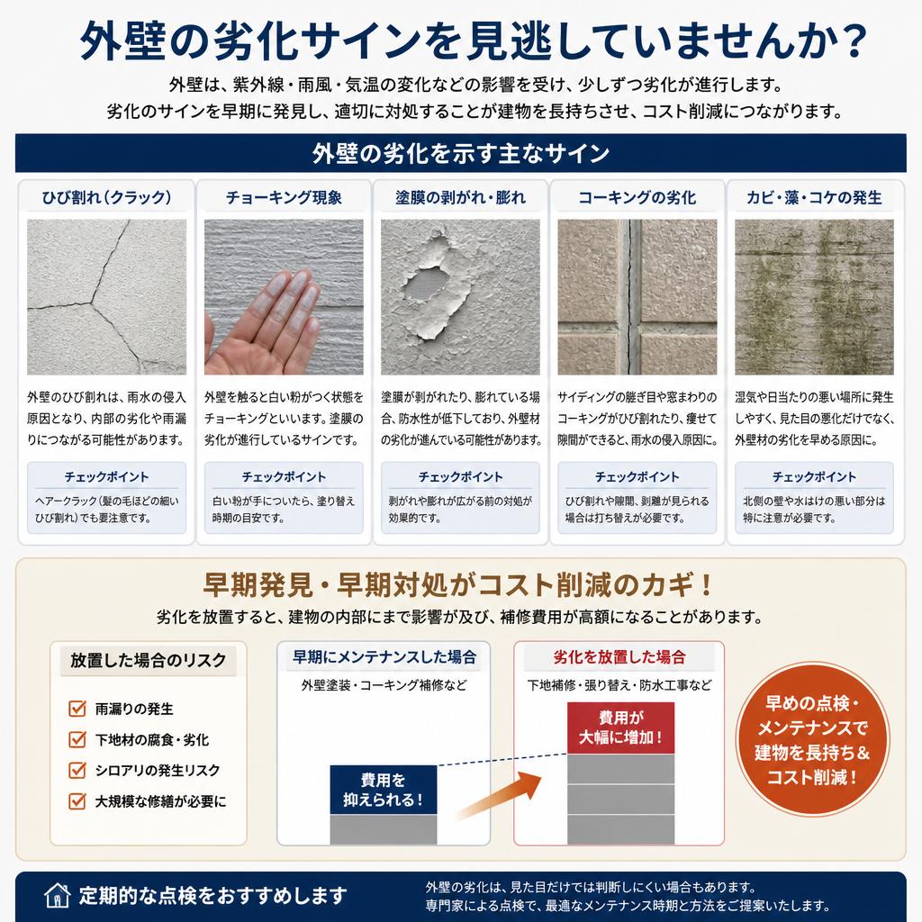 2. 外壁劣化のサインを見逃すな！