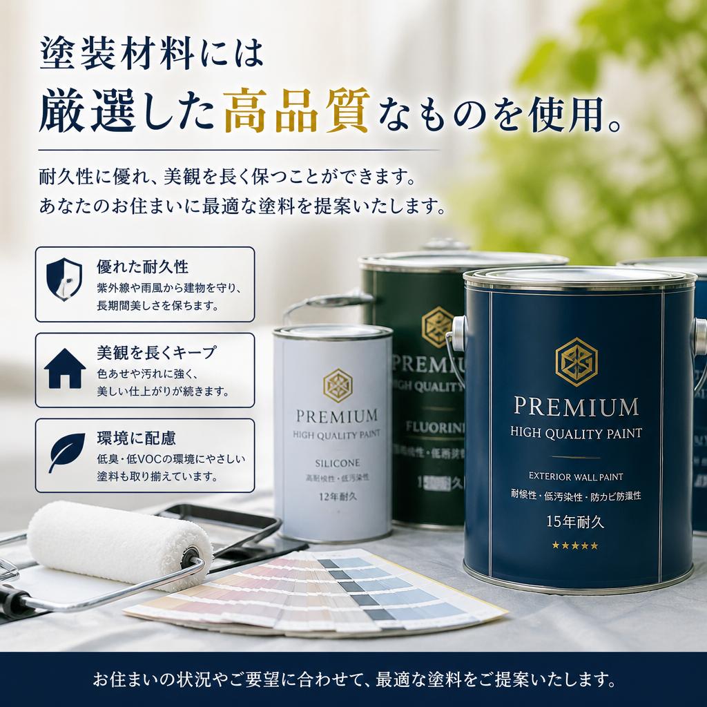こだわりの塗装材料