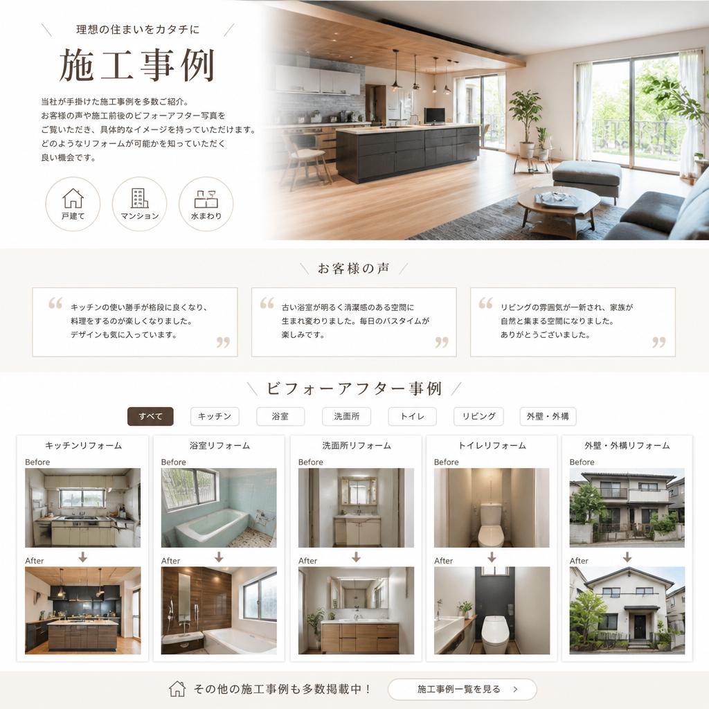 多数の施工事例を紹介