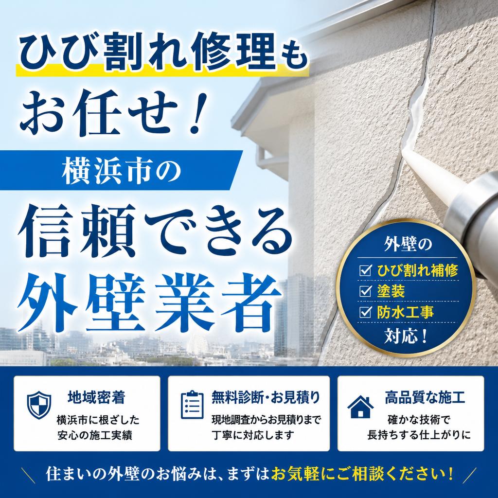 ひび割れ修理もお任せ！横浜市の信頼できる外壁業者