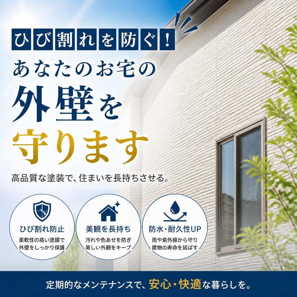 ひび割れを防ぐ！あなたのお宅の外壁を守ります