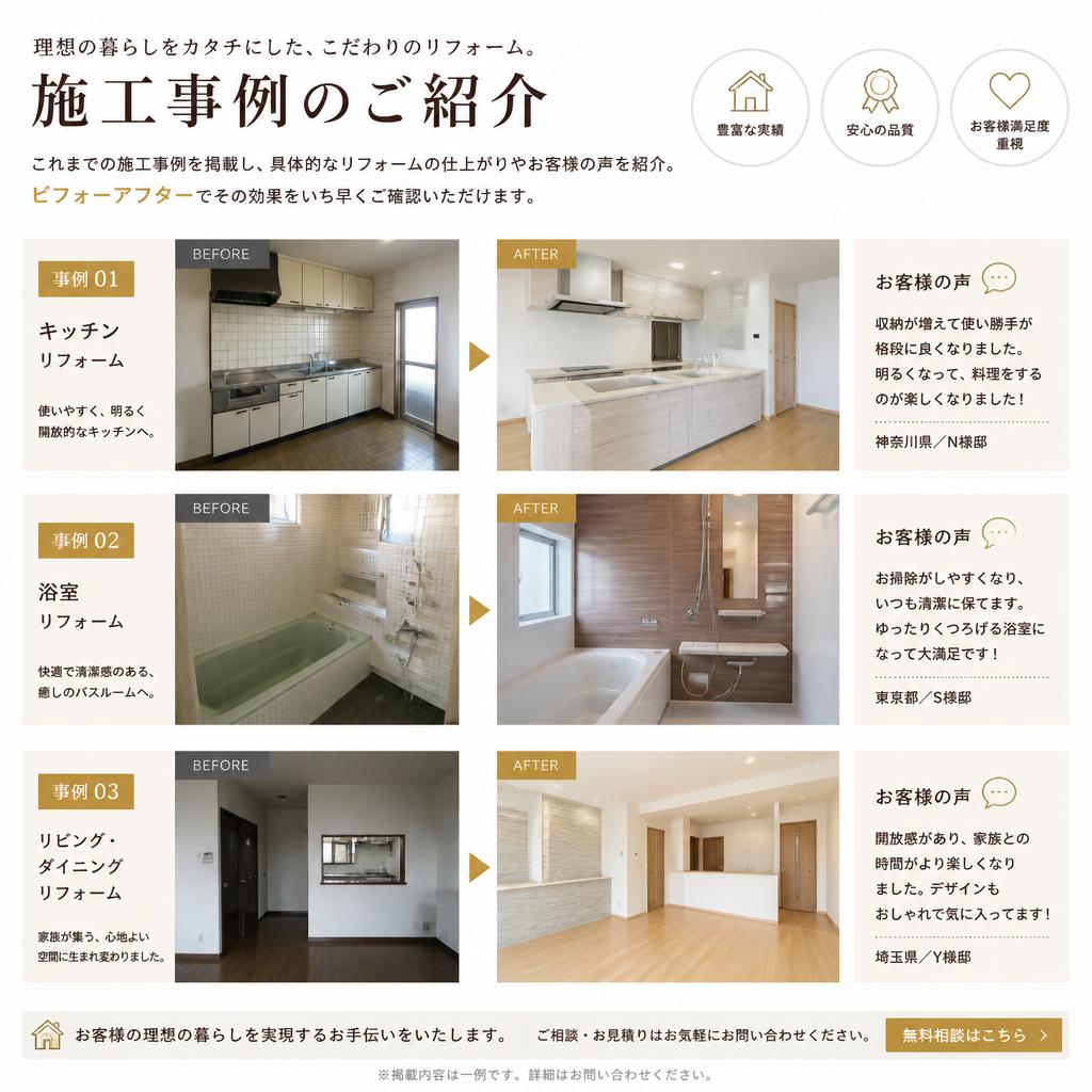 リフォームの具体例と事例紹介