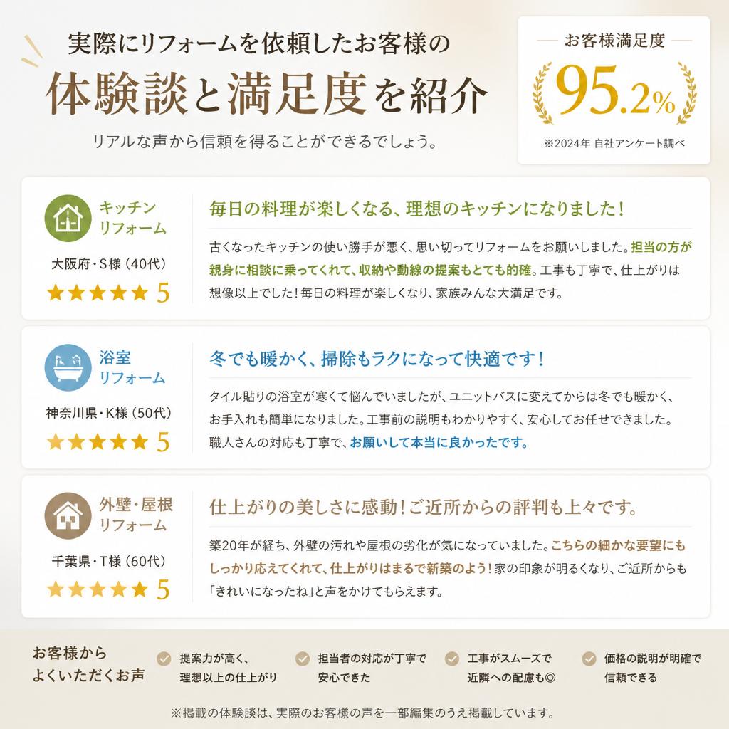 お客様の声と満足度