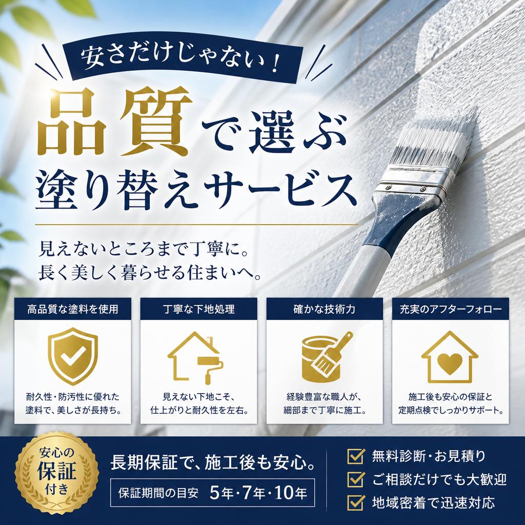 安さだけじゃない！品質で選ぶ塗り替えサービス